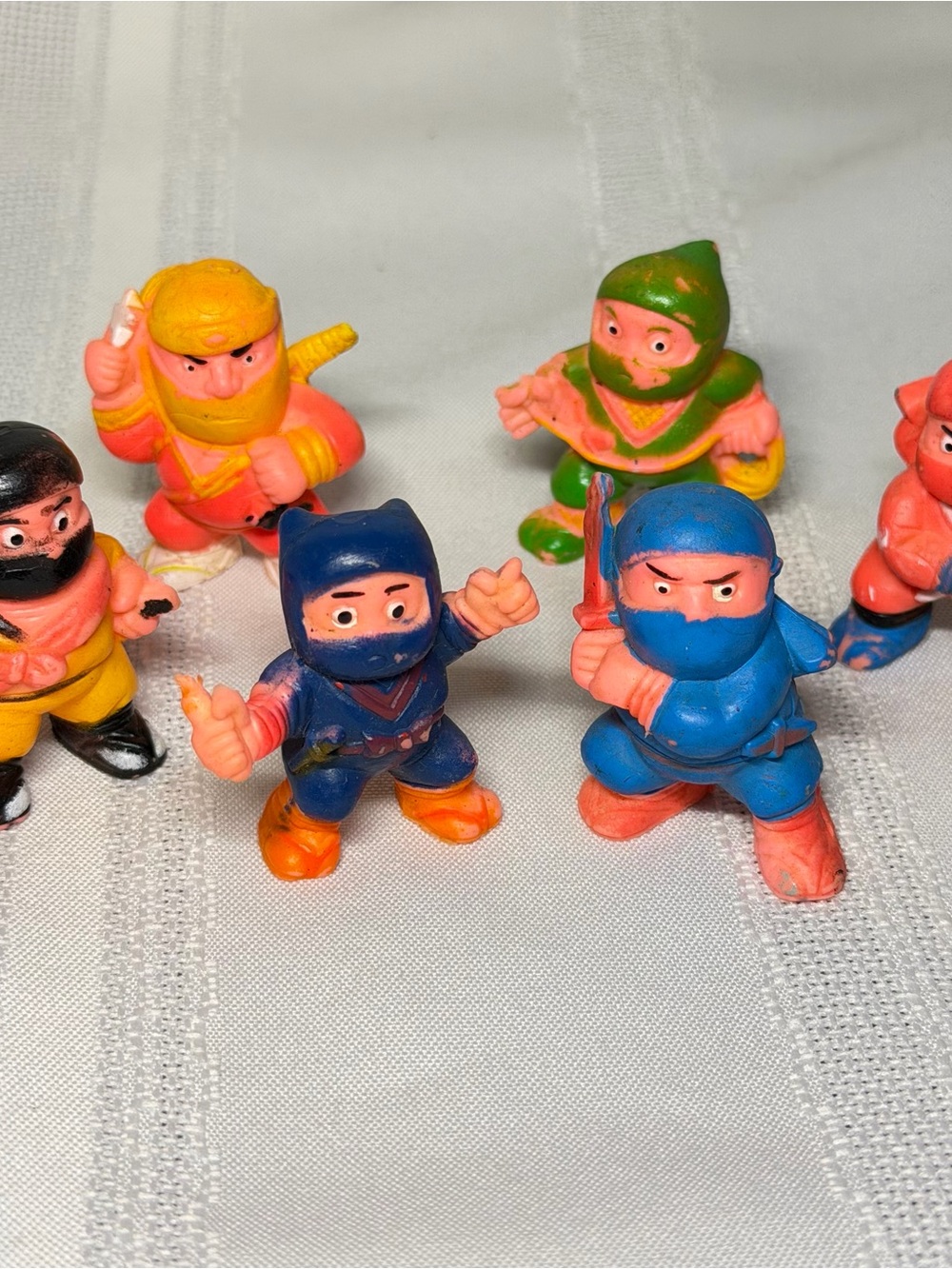 Vintage Soma Ninja Rubber Mini Figures Lot of 6 Figures 1986